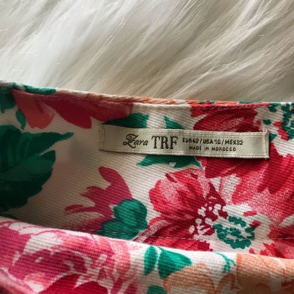 Zara High Waisted Floral Tulip Mini Skirt - Picture 2 of 5